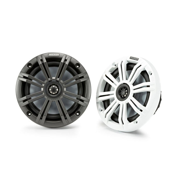 Kicker 45KM654 6.5" 165 mm Coaxial Speaker System With White & Charcoal Grills
