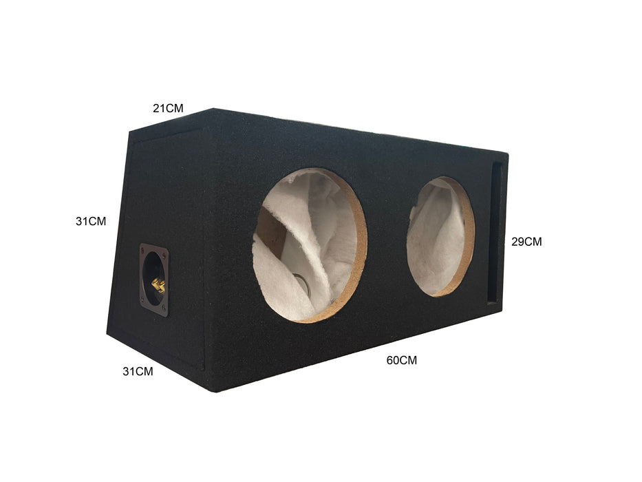In Phase BX28PL Double 8" High Quality Ported Subwoofer Enclosure with Black Carpet
