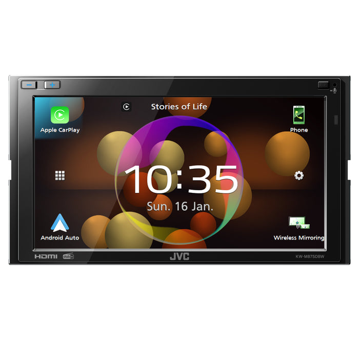 JVC KW-M875DBW Digital Media Receiver with 6.8" Display, Apple CarPlay, Android Auto, DAB and Bluetooth
