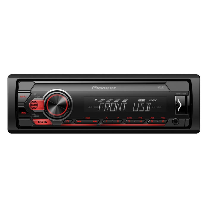 Pioneer MVH-S120UB Mechless Car Stereo RDS tuner with USB and AUX in Red Illumination