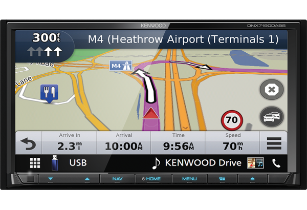 Kenwood DNX-7190DABS 7.0" Touchscreen CarPlay Android Auto with built-in Navigation