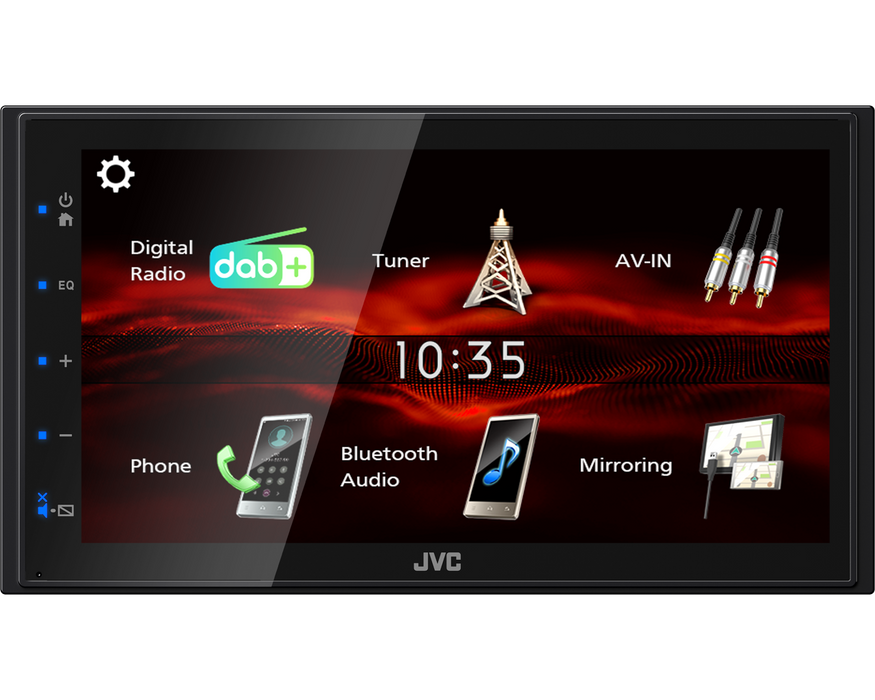 JVC KW-M180DBT 6.8” WVGA Digital Media AV Receiver with Built-In DAB Radio and Bluetooth® Wireless Technology.