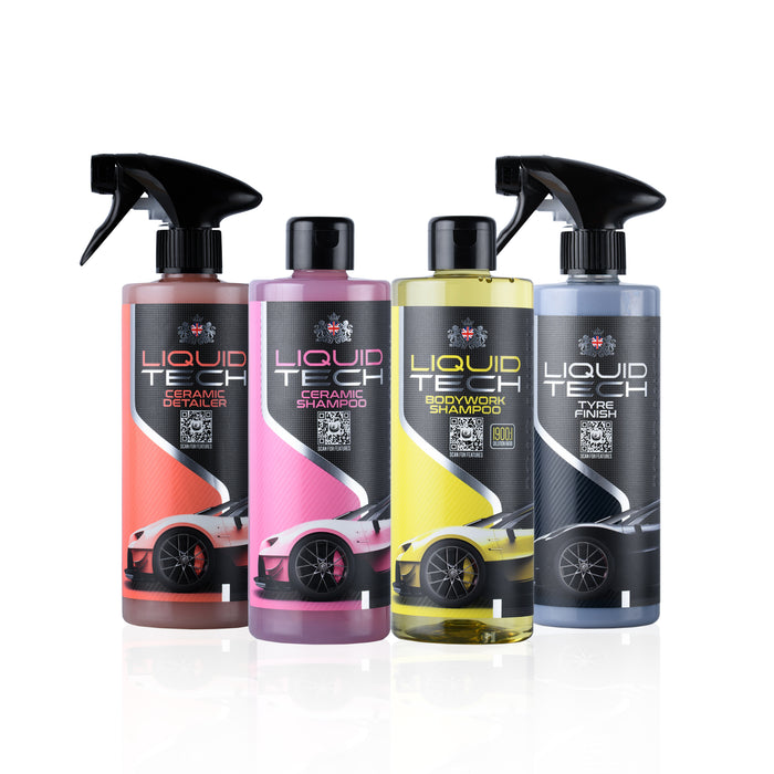 Liquid Tech Exterior Detail Pack: Body & Ceramic Shampoo, Tyre Finish, Detailer!