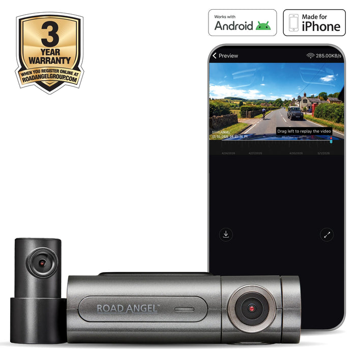 Road Angel Halo Pro V2 Front and Rear Dashcam with Winter and Parking Mode