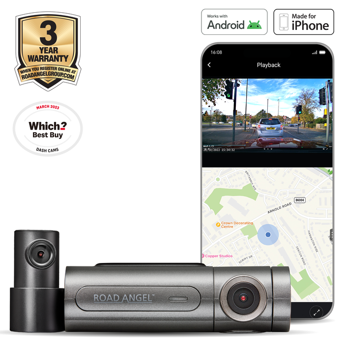 Road Angel Halo Pro Front and Rear Dashcam with Winter and Parking Mode