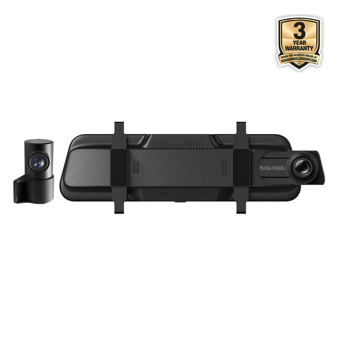 Road Angel Halo Vision 3 2160P 4K Mirror Dual Dash Cam with 10" Anti-glare LCD Touch Screen & Dual Parking Mode