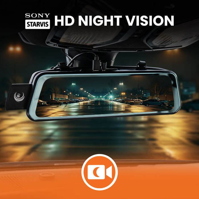 Road Angel Halo Vision 3 2160P 4K Mirror Dual Dash Cam with 10" Anti-glare LCD Touch Screen & Dual Parking Mode