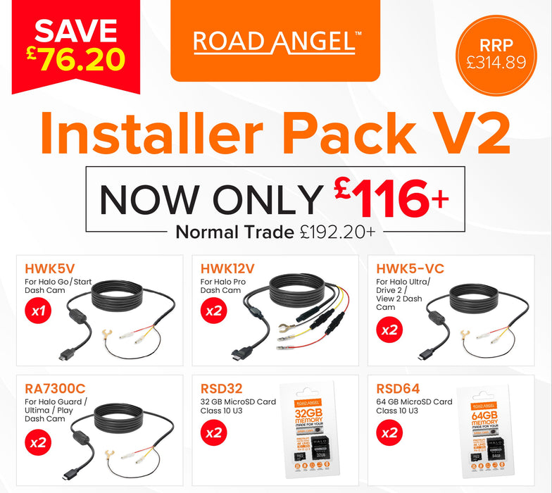 RA Installer Pack V2 Mixed HWKs SD Cards Battery Pack Rear Cams