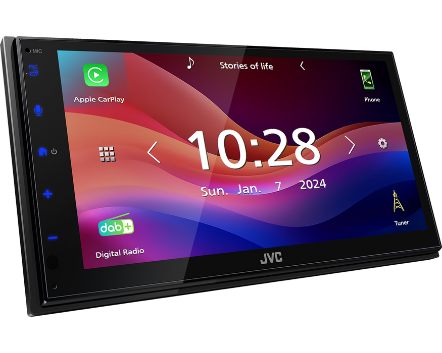 JVC KW-M695DBW 6.8" Double DIN Wireless Apple CarPlay Android Auto Wireless Mirroring DAB+ Bluetooth