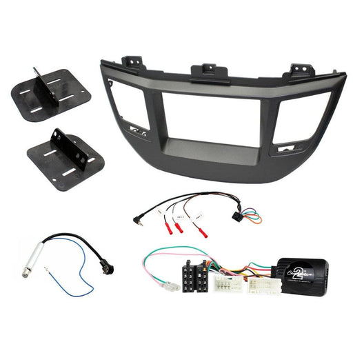 Connects2 Stereo Fitting Connects2 CTKHY21 Hyundai Tucson 2015 LHD Double Din Car Stereo Fascia Fitting Kit Silver