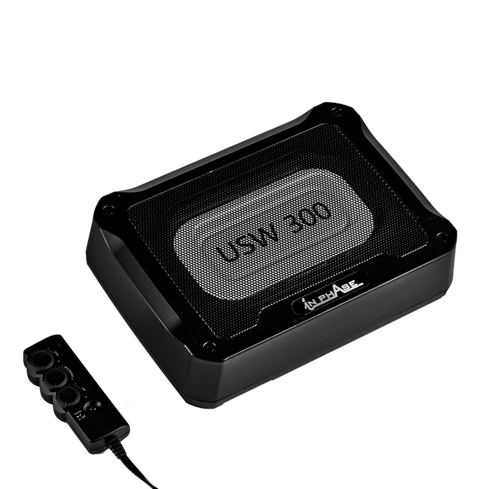 In Phase USW300.B 300W Underseat Ultra Slim Compact Active Subwoofer System Die-Cast Aluminium (B-Stock)