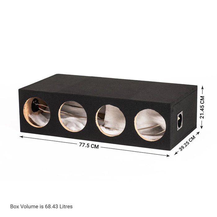 In Phase BX-46XT QUAD 6" Ported Subwoofer Enclosure for FOUR In Phase XT-6 Subwoofers