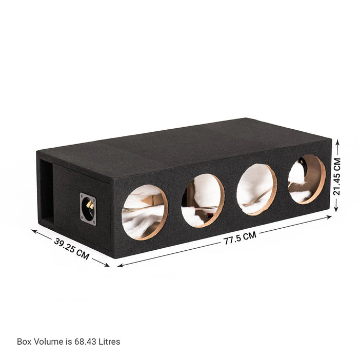 In Phase BX-46XT QUAD 6" Ported Subwoofer Enclosure for FOUR In Phase XT-6 Subwoofers