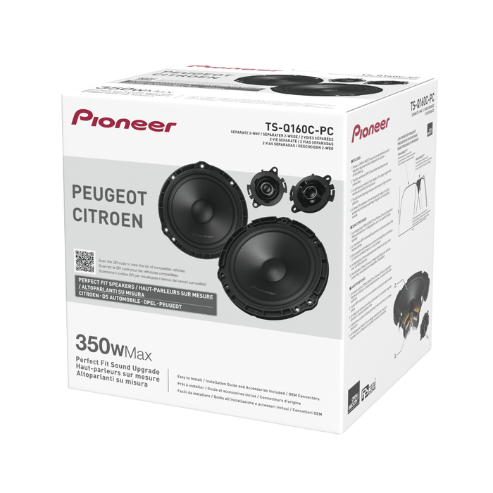 Pioneer TS-Q160C-PC 6.5" 350W 2-Way Component Speaker System For Opel Vauxhall