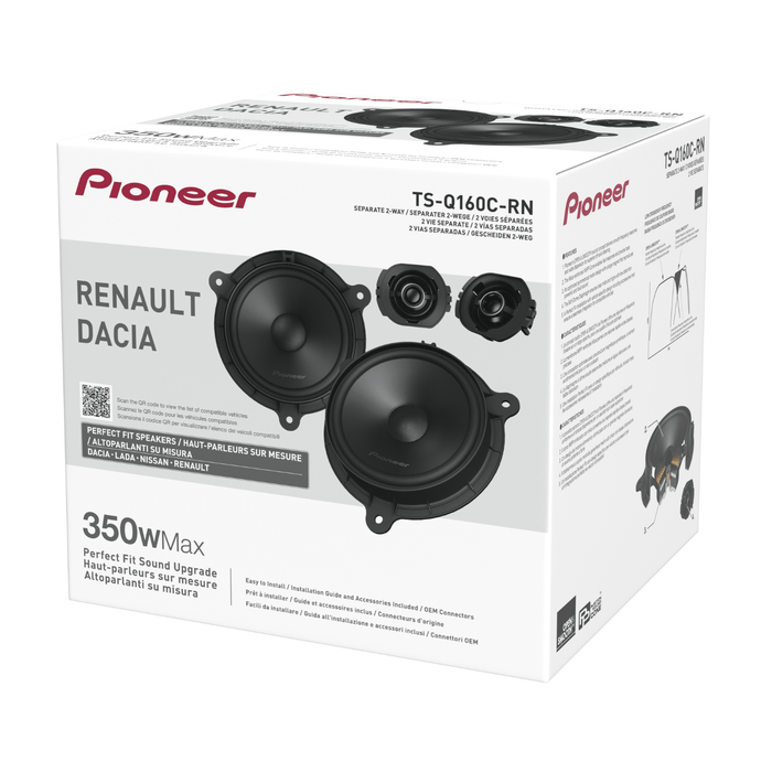 Pioneer TS-Q160C-RN 6.5" 350W 2-Way Component Speaker System For Renault