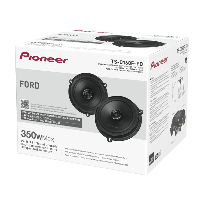 Pioneer TS-Q160F-FD 6.5" 350W 2-Way Coaxial Speaker System For Ford Land Rover Mazda