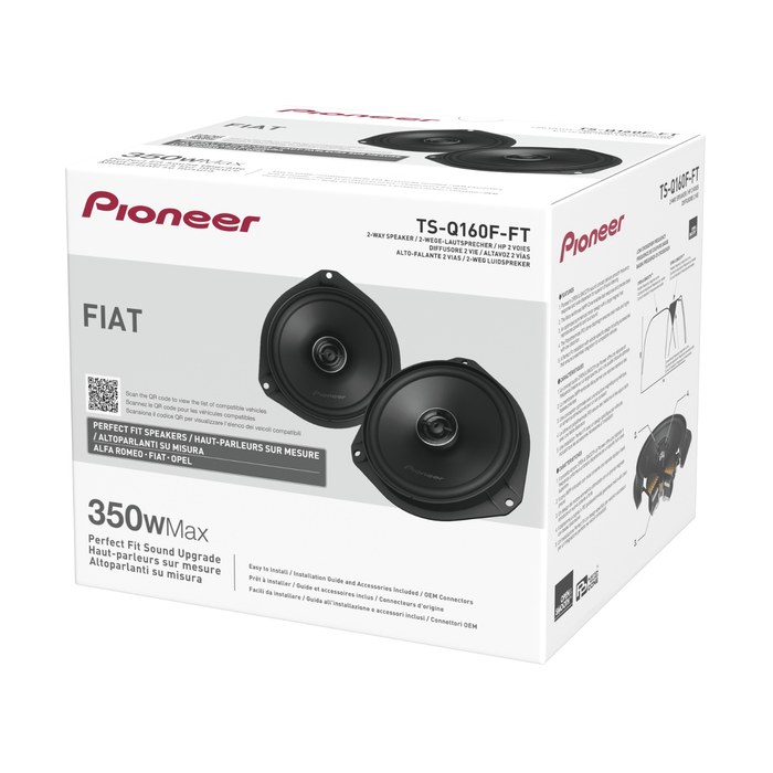 Pioneer TS-Q160F-FT 6.5" 350W 2-Way Coaxial Speaker System For Fiat