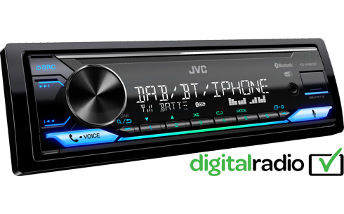 JVC KD-X482DBT 1 DIN Digital Media Receiver with Amazon Alexa, Bluetooth and DAB+