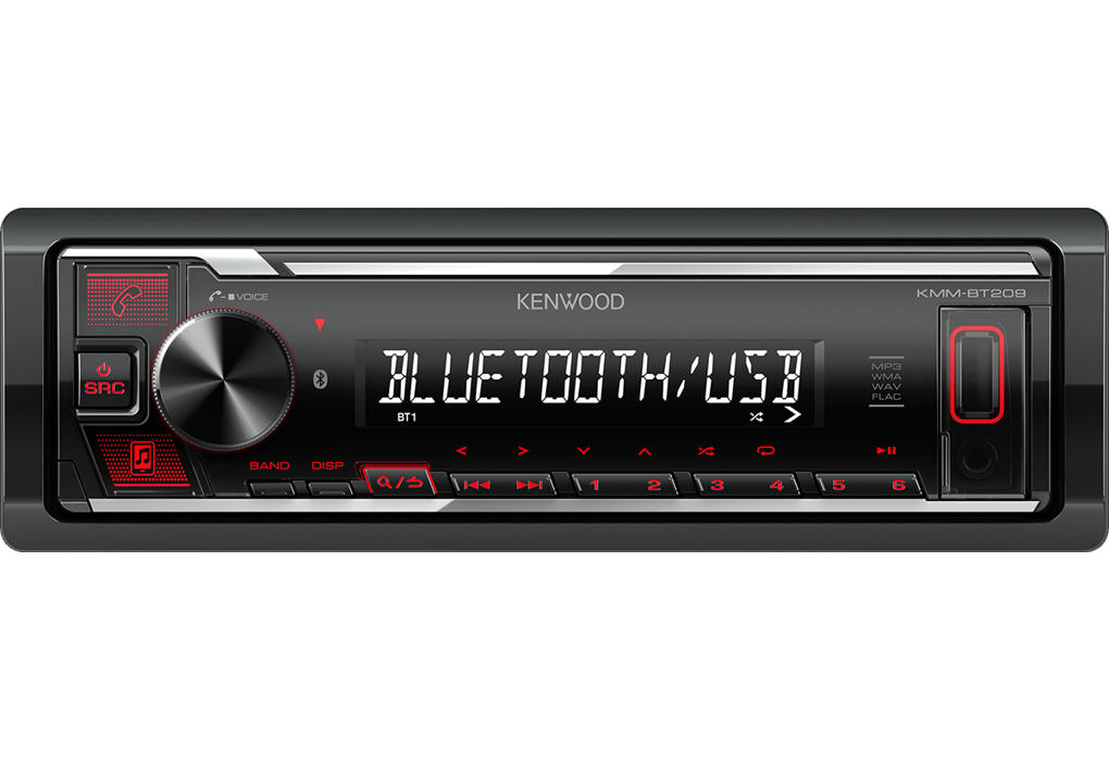 Kenwood KMM-BT209 Single Din Digital Media Receiver with Bluetooth and Digital Radio