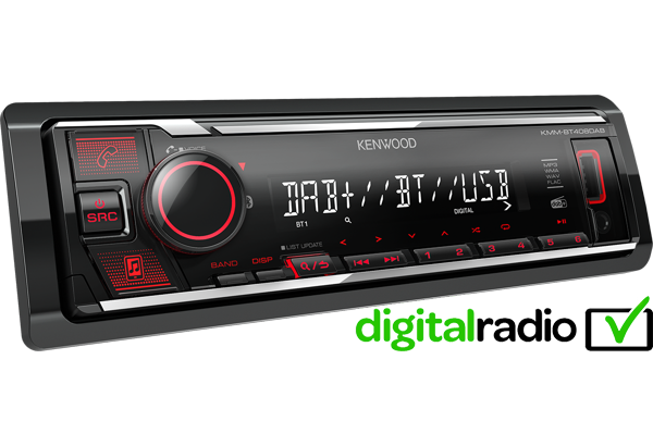 Kenwood KMM-BT408DAB Digital Media Receiver with Digital radio DAB+ & Bluetooth technology.