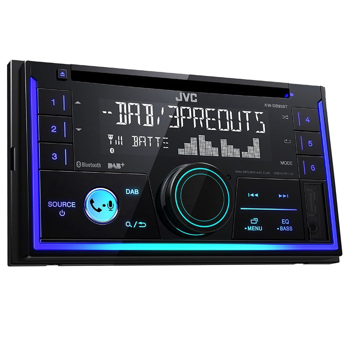 JVC KW-DB93BT Double DIN CD Receiver with DAB, Bluetooth Handsfree, iPod & Aux