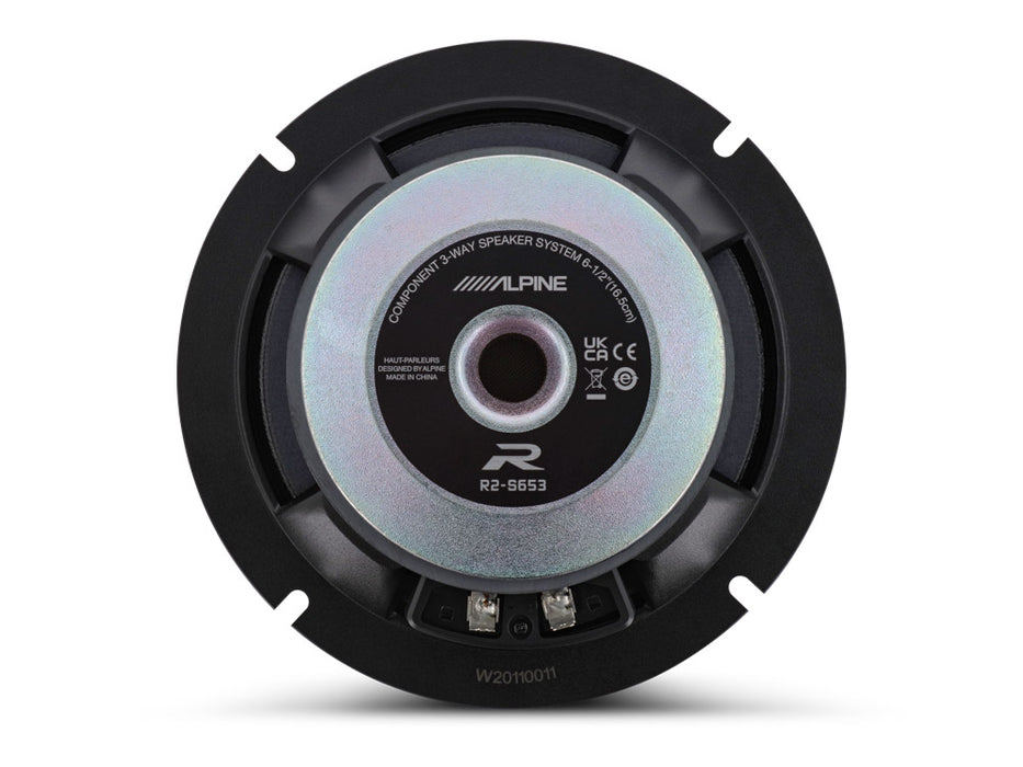 Alpine R2-S652 Next-Generation 6-1/2" (16.5cm) COMPONENT 2-WAY R-SERIES PRO SPEAKERS - Peak Power: 300 Watts - RMS Power: 100 Watts - Born To Be Played Loud