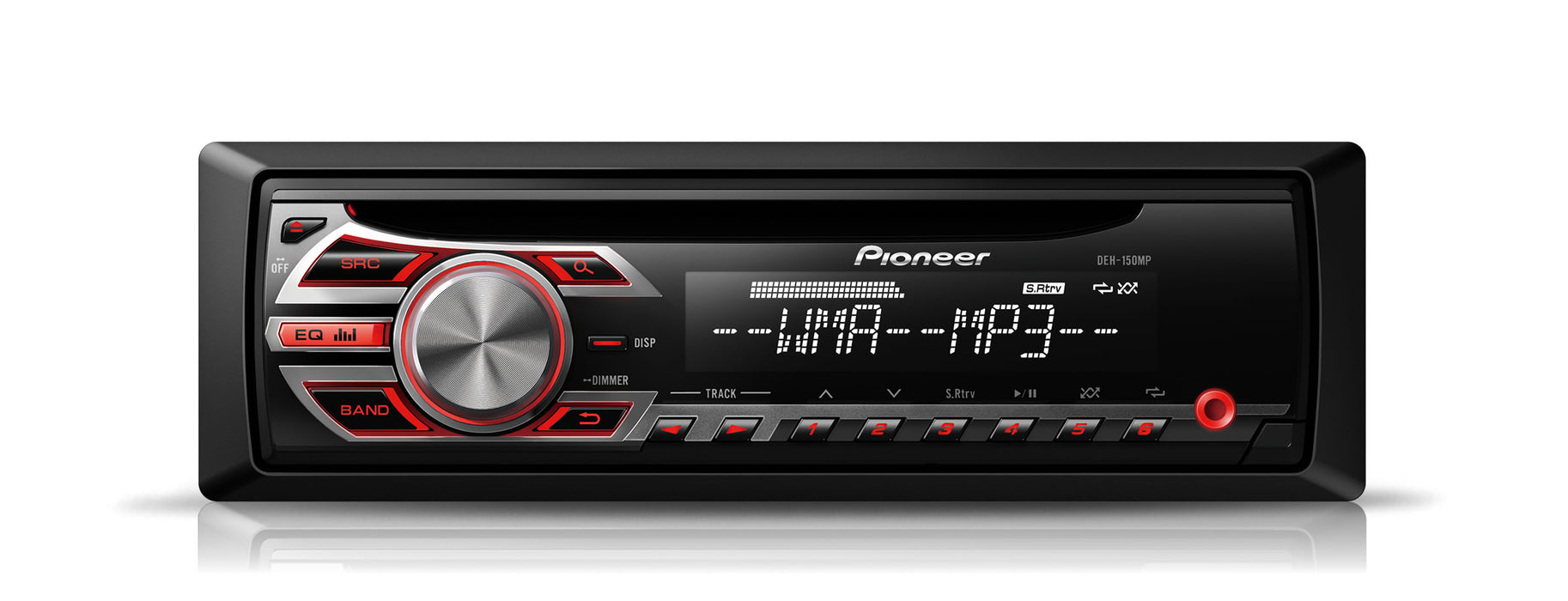 Pioneer DEH-150MP CD RDS Tuner with WMA/MP3 playback and front illuminated Aux-In